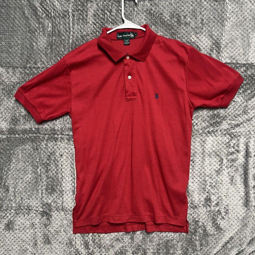 Knights Of Round Table Shirt Men’s L Red Short Sleeve Polo Small Blue Pony